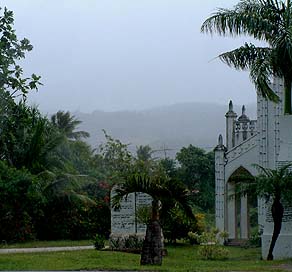 Rain over the church