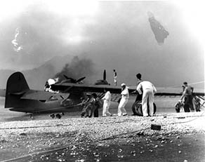 Burning PBY