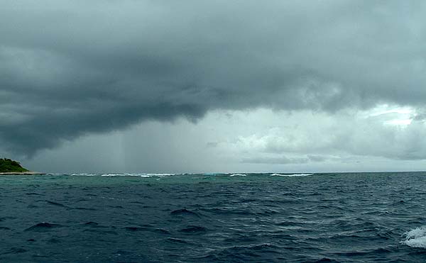 Rain over ocean